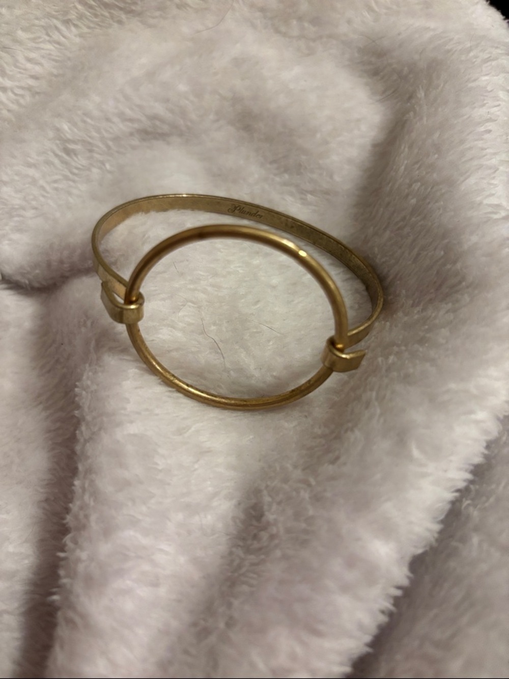 Plunder Gold Open Circle Cuff Bracelet - Polished Finish